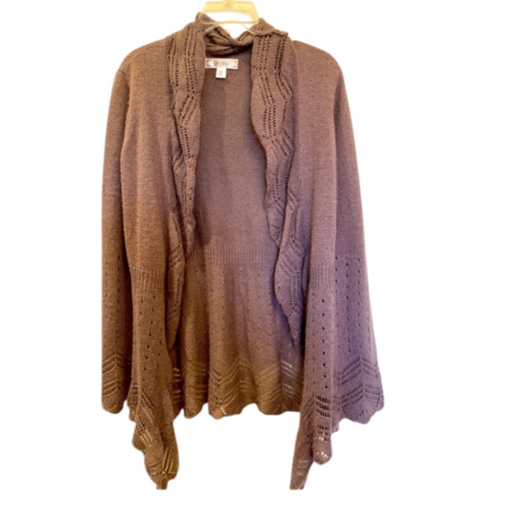 Decree Waterfall Cardigan Sweater Trumpet Sleeve